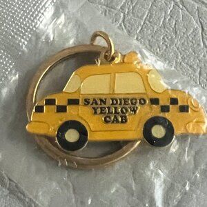 Yellow Cab Keychain San‎ Diego Advertising Keyring Vintage New